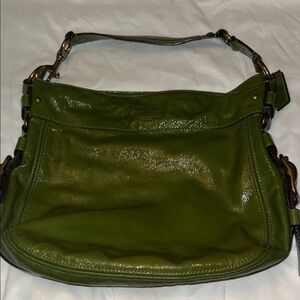 Coach Olive Green Leather Shoulder Bag